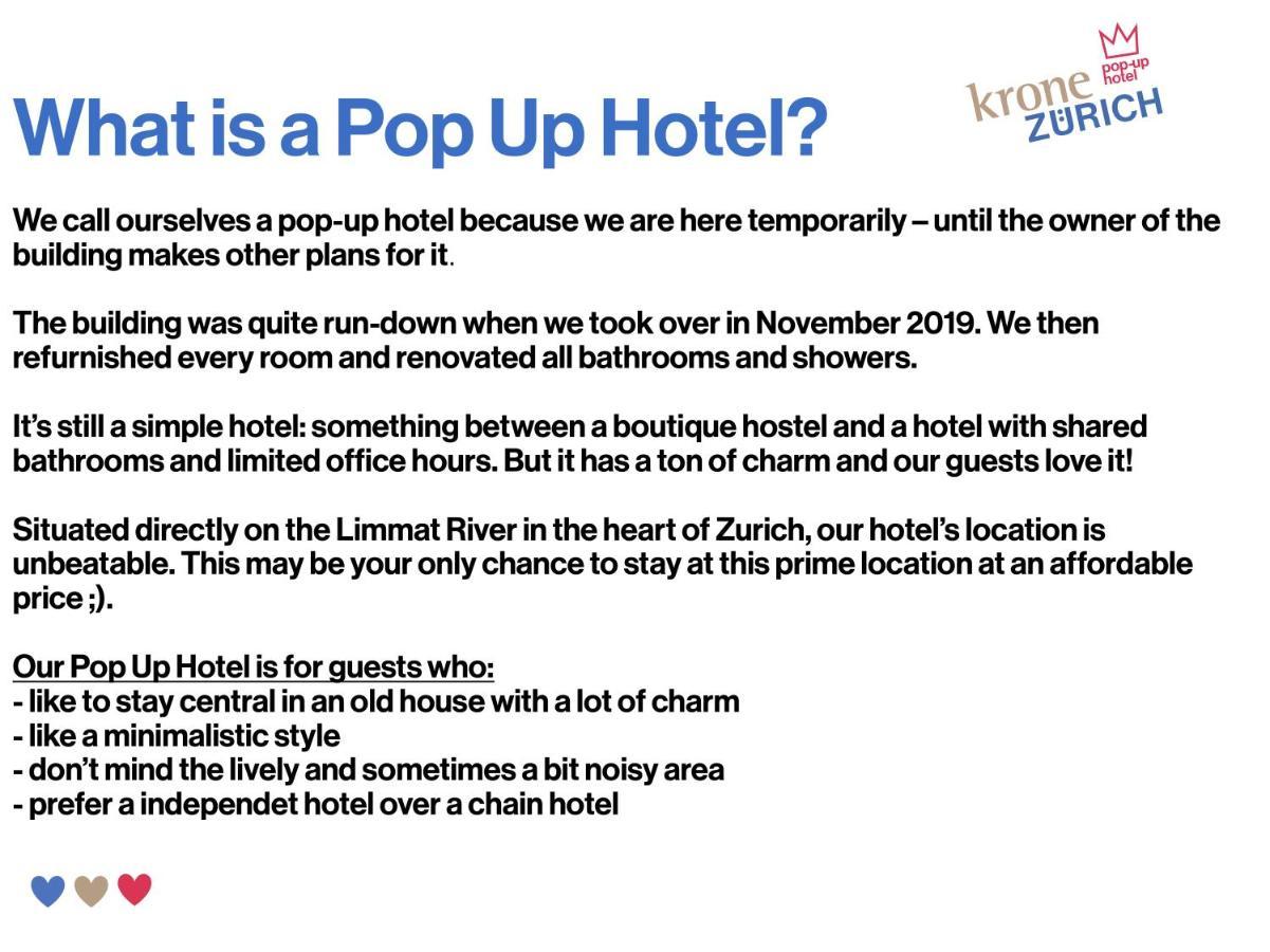 Pop Up Hotel Krone Zuerich Екстериор снимка